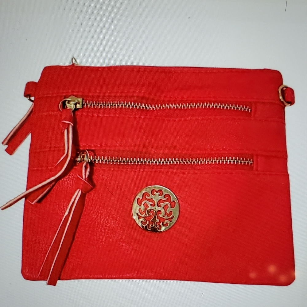 Eclectic Treasures Red Clutch with Gold Accent